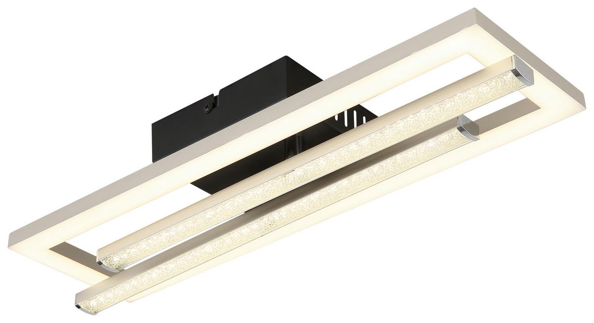 LED-Deckenleuchte Wina Klar/Schwarz ca. 24 Watt - couleur nickel/clair, Modern, métal/matière synthétique (40/37,5/6,3cm) - Mömax