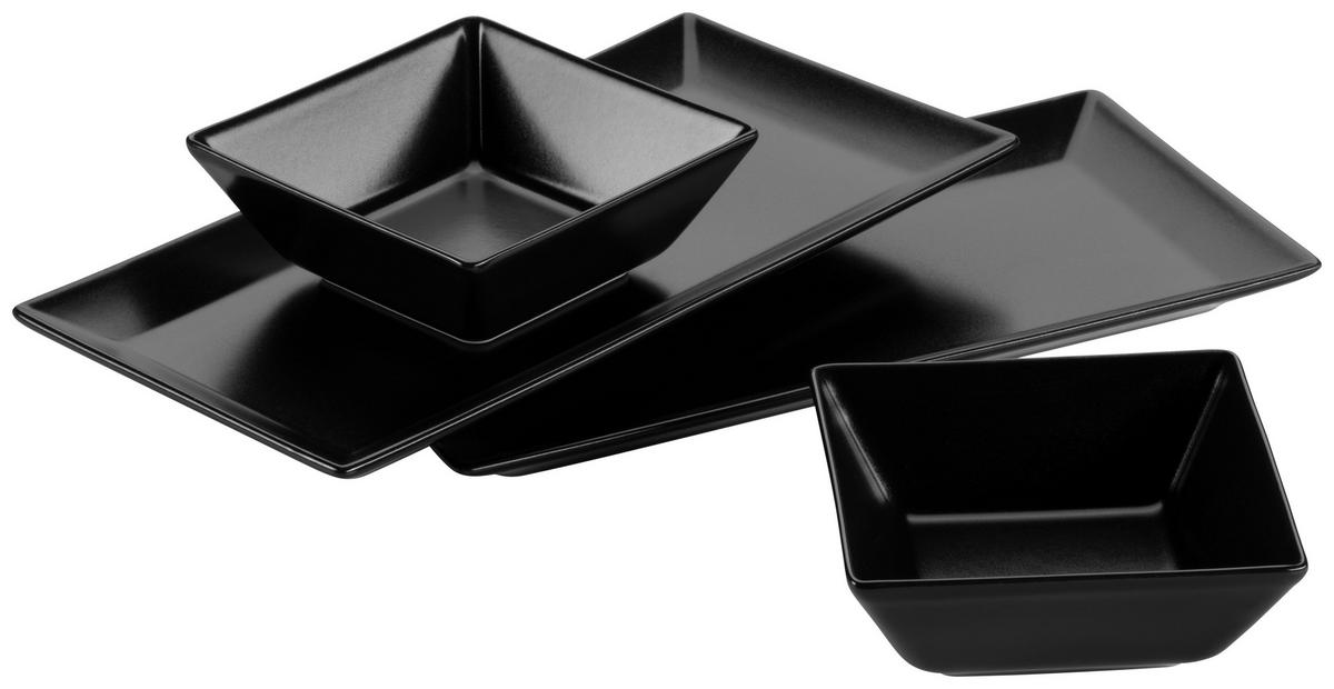 Snackschalenset Manhatten Schwarz, 4-teilig - Schwarz, Basics, Keramik - Mäser