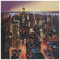 Tablou City Sunset cca. 100x100 cm - multicolor, Modern, lemn/textil (100/100/3cm) - Mömax