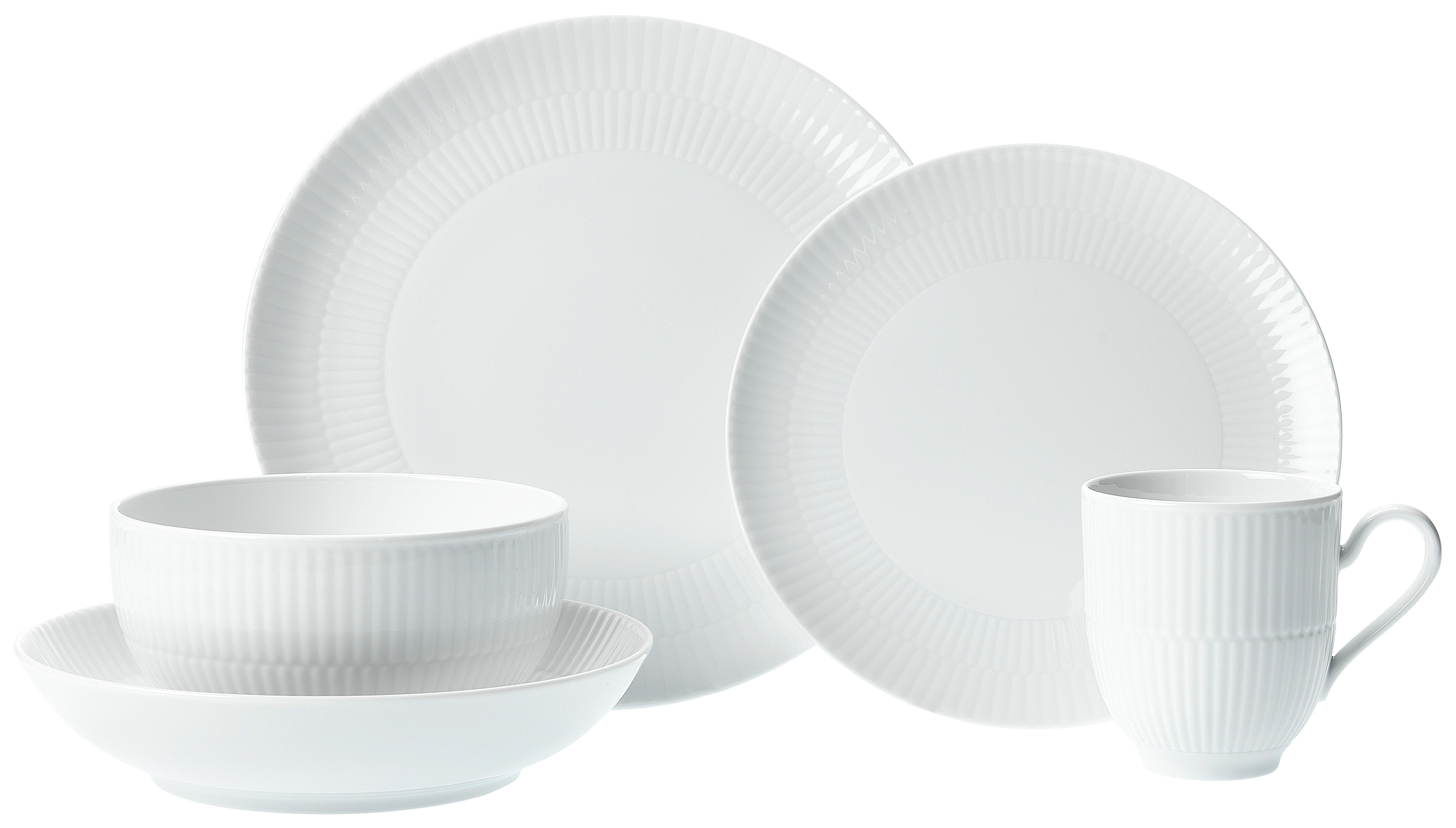 SERWIS OBIADOWO-ŚNIADANIOWY AMINA UNI 3 - biały, Konventionell, ceramika - Seltmann Weiden