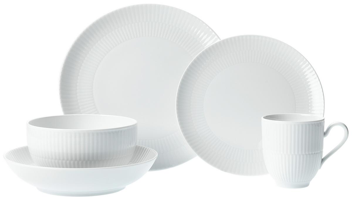 SERWIS OBIADOWO-ŚNIADANIOWY AMINA UNI 3 - biały, Konventionell, ceramika - Seltmann Weiden