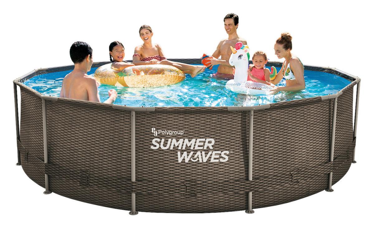 Medence Summer Waves - barna, fém (366/91cm)