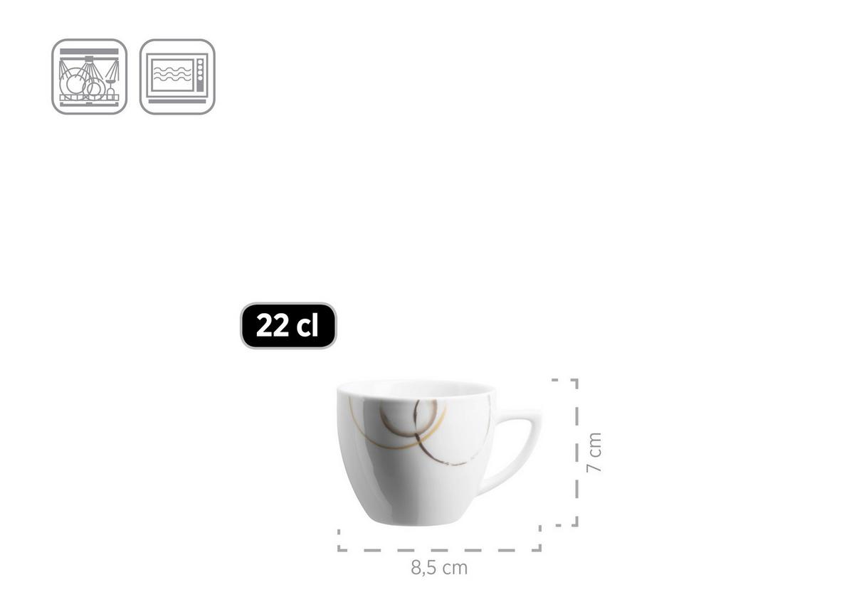KOMBISERVICE KOMBISERVICE, 931207 - Hellbraun/Weiss, Basics, Keramik - Mäser