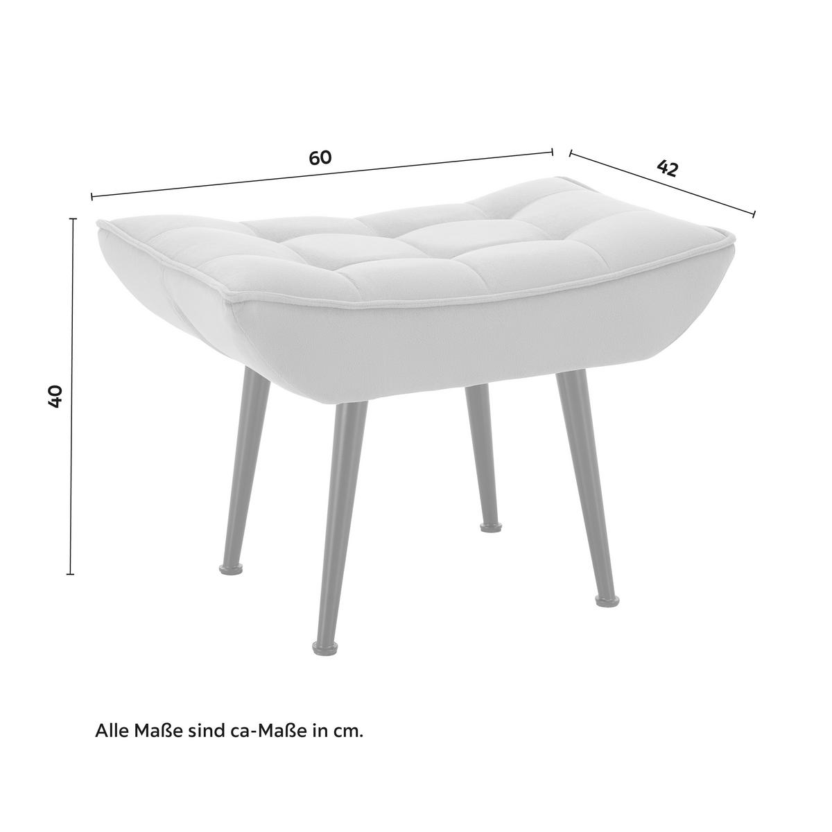 Relaxsessel mit Hocker Toma Blau Samt - Blau/Schwarz, MODERN, Holz/Textil (68/95/66cm) - Bessagi Home