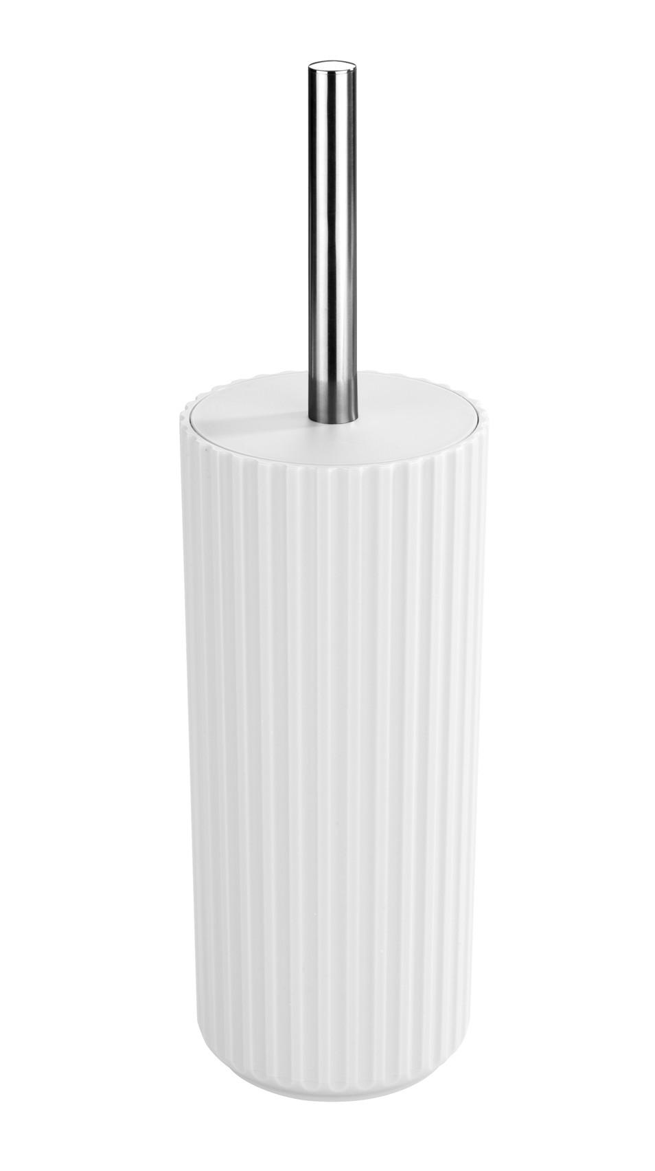 Garnitură perie WC Allstar Minas - argintiu/alb, Modern, plastic (10cm) - Wenko
