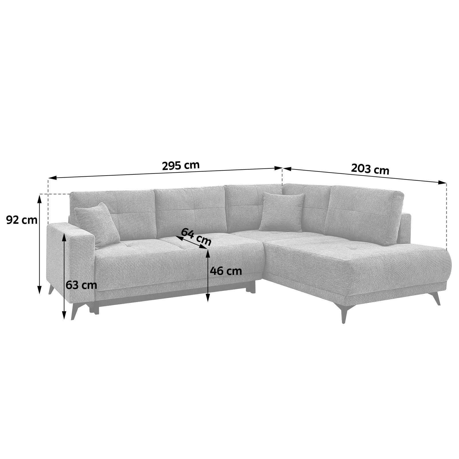 Kutna Garnitura Texas - crna/krem, Konvencionalno, drvo (259/203cm)