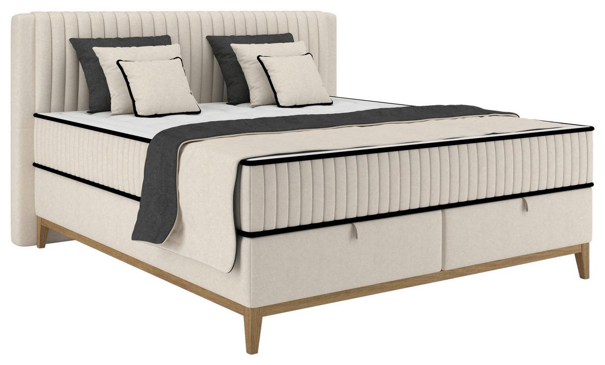 Bett Elena Creme ca. 180x200cm - Creme, KONVENTIONELL, Holz/Holzwerkstoff (180/200cm) - Sembella