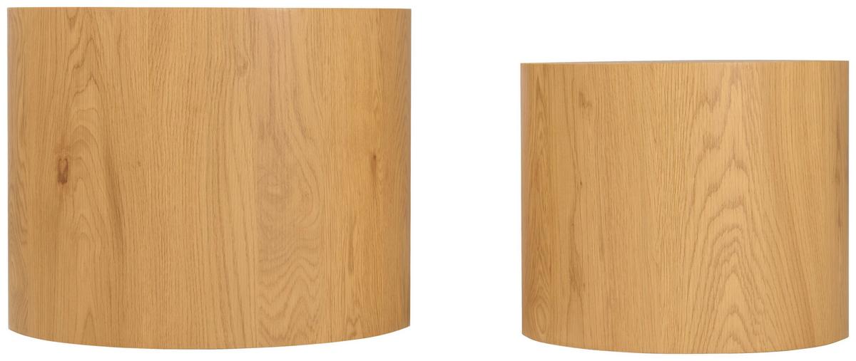 ZESTAW STOLIKÓW BOCZNYCH MIKE - kolor dębowy, Trend, materiał drewnopochodny (30-38/30-38/34-39cm) - Xora