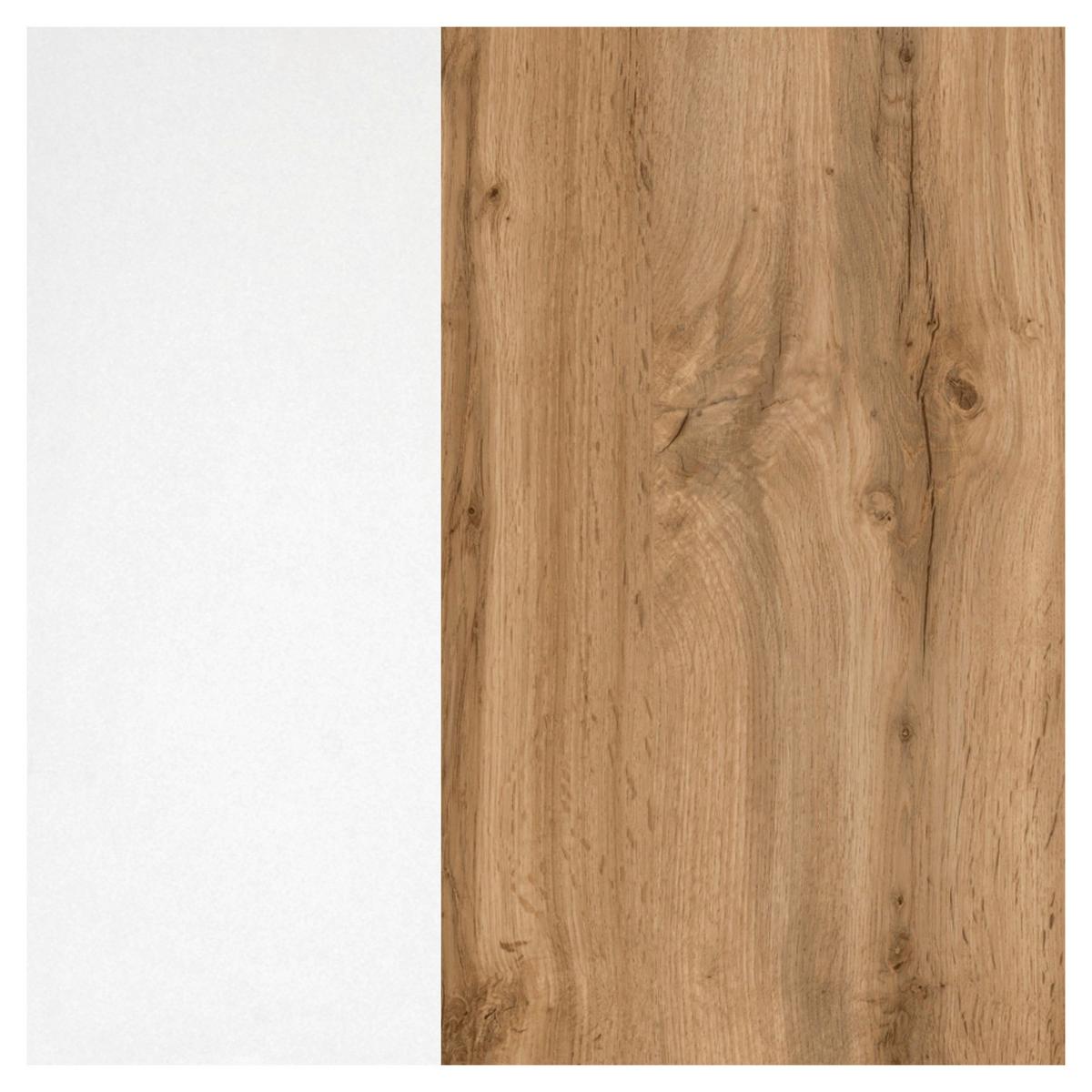 Küchenblock Florenz ohne Geräte ca. 240 cm Weiß/Eiche - Eiche Wotan/Weiß, Design, Holzwerkstoff/Metall (240cm) - Held