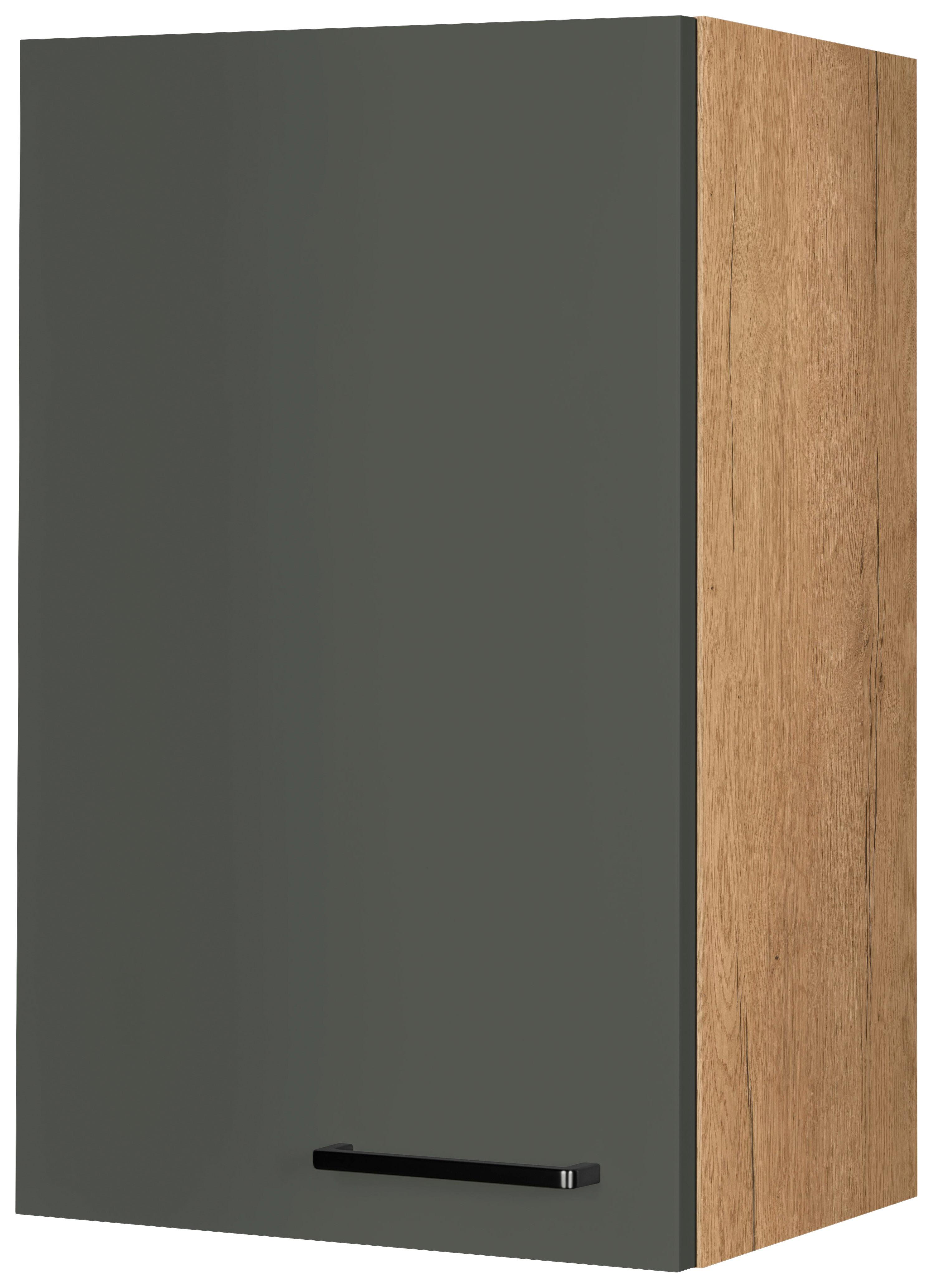 Küchenoberschrank Easytouch Grün - Eichefarben/Schwarz, MODERN, Holzwerkstoff/Metall (45/72/35cm) - Nobilia