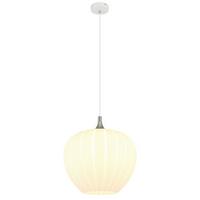 Hängeleuchte Maxy Weiß/Chromfarben max. 60 Watt - Chromfarben/Weiss, Konventionell, Glas/Metall (40/120cm) - Globo