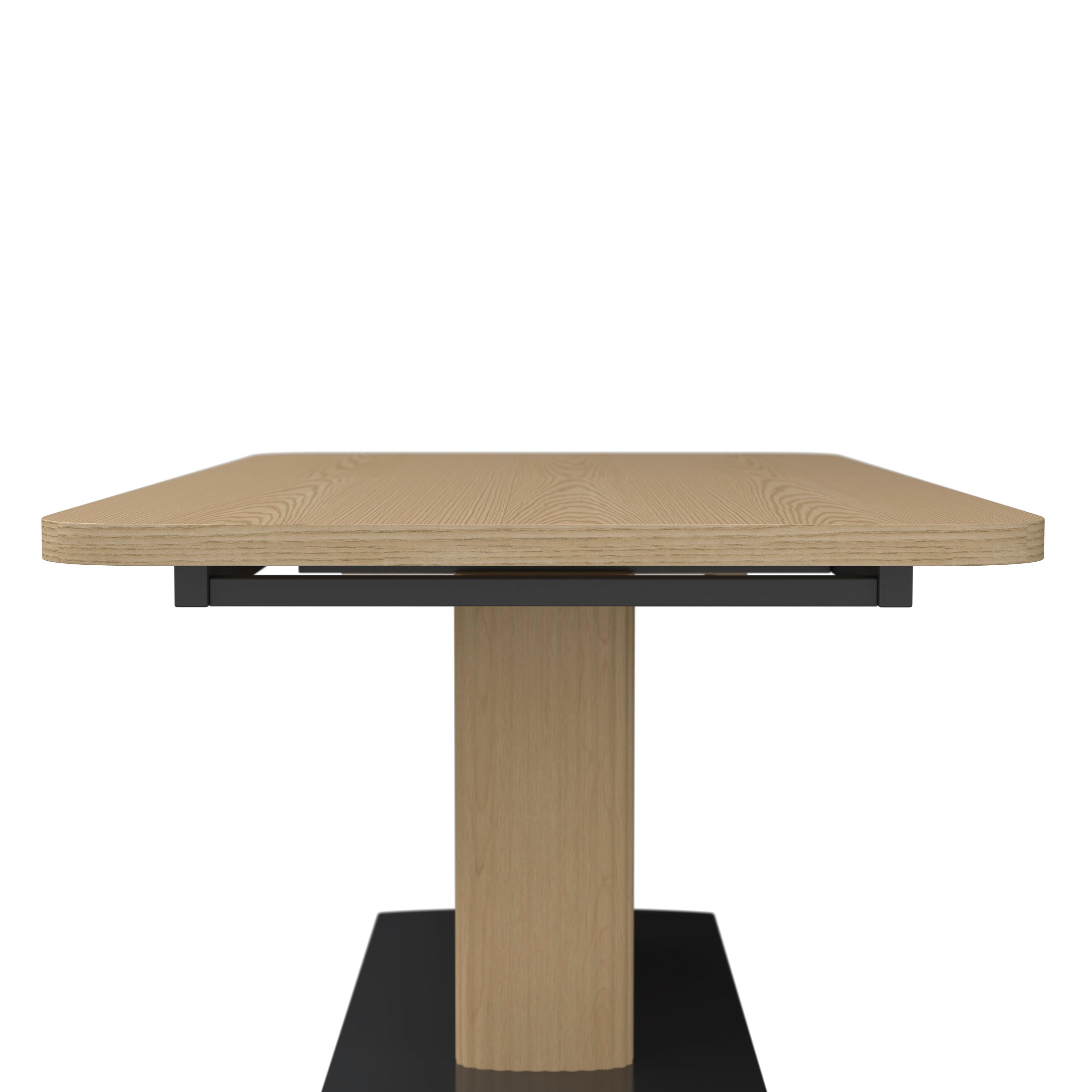 UTDRAGBART BORD AMADO - svart/ekfärgad, Modern, metall/trämaterial (160-200/90/76cm) - Bessagi Home