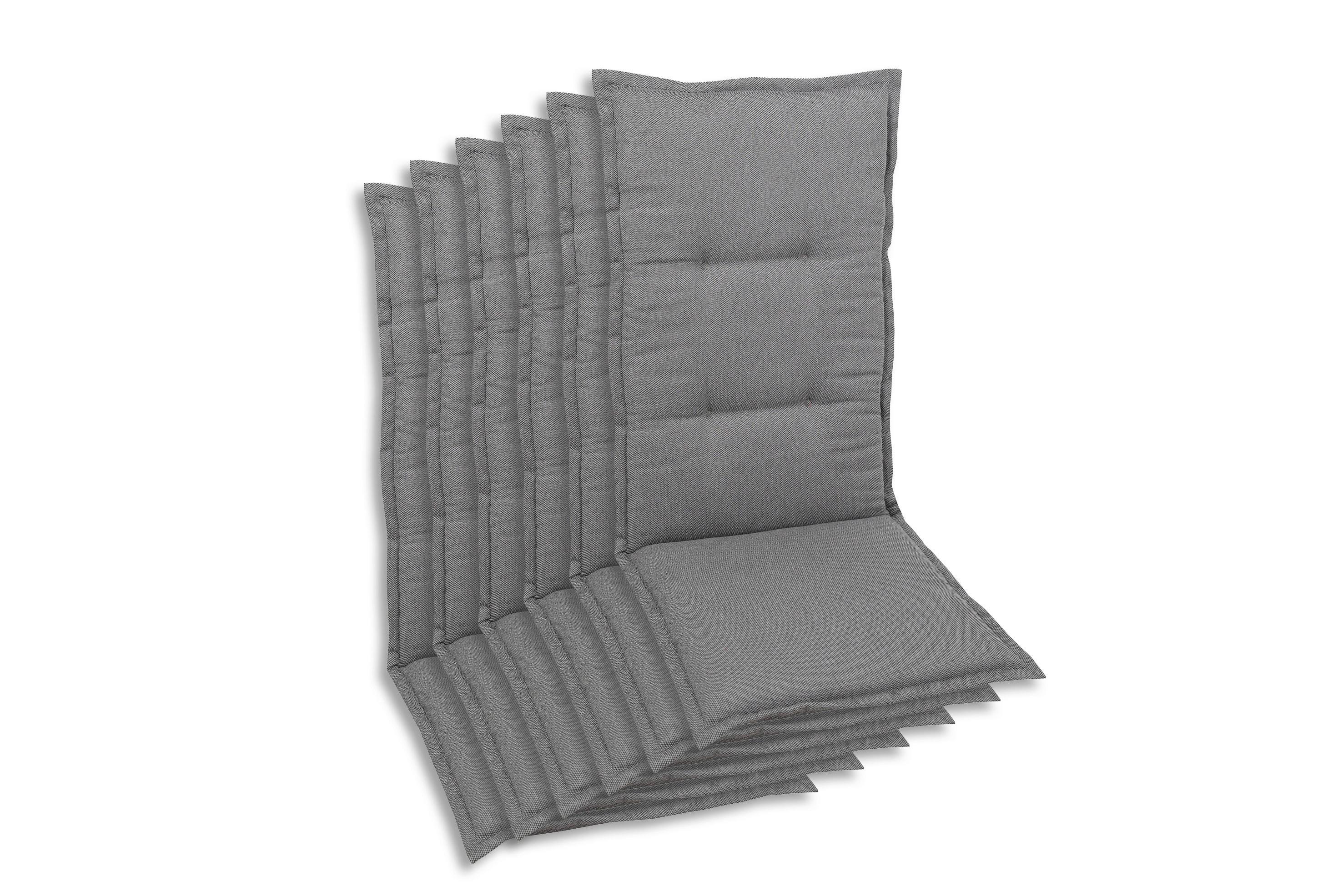 Sesselauflagenset Grau, 6-teilig - Grau, Basics, Textil (50/7/110cm)