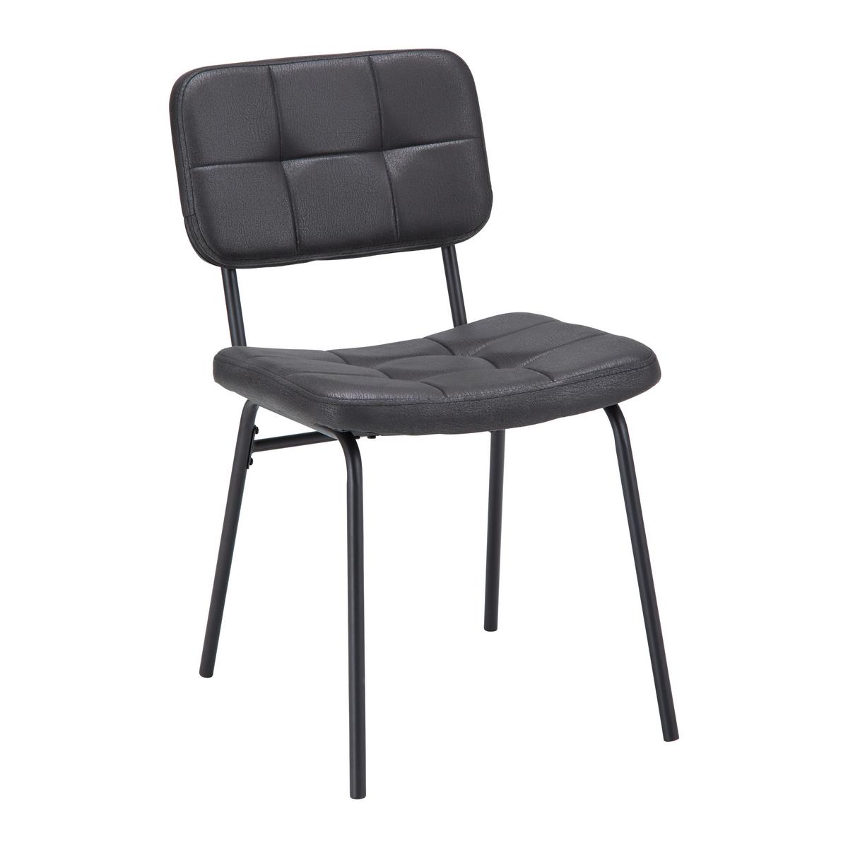 ZESTAW KRZESEŁ VALENTIN - ciemnoszary/czarny, Modern, metal/tkanina (44/80/59cm) - Bessagi Home