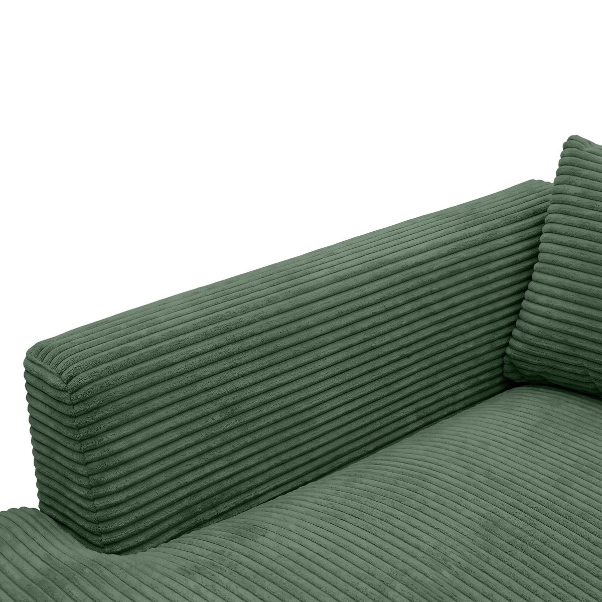 Ecksofa Pedro Dunkelgrün - Dunkelgrün/Schwarz, MODERN, Kunststoff/Textil (190/300cm) - Mömax