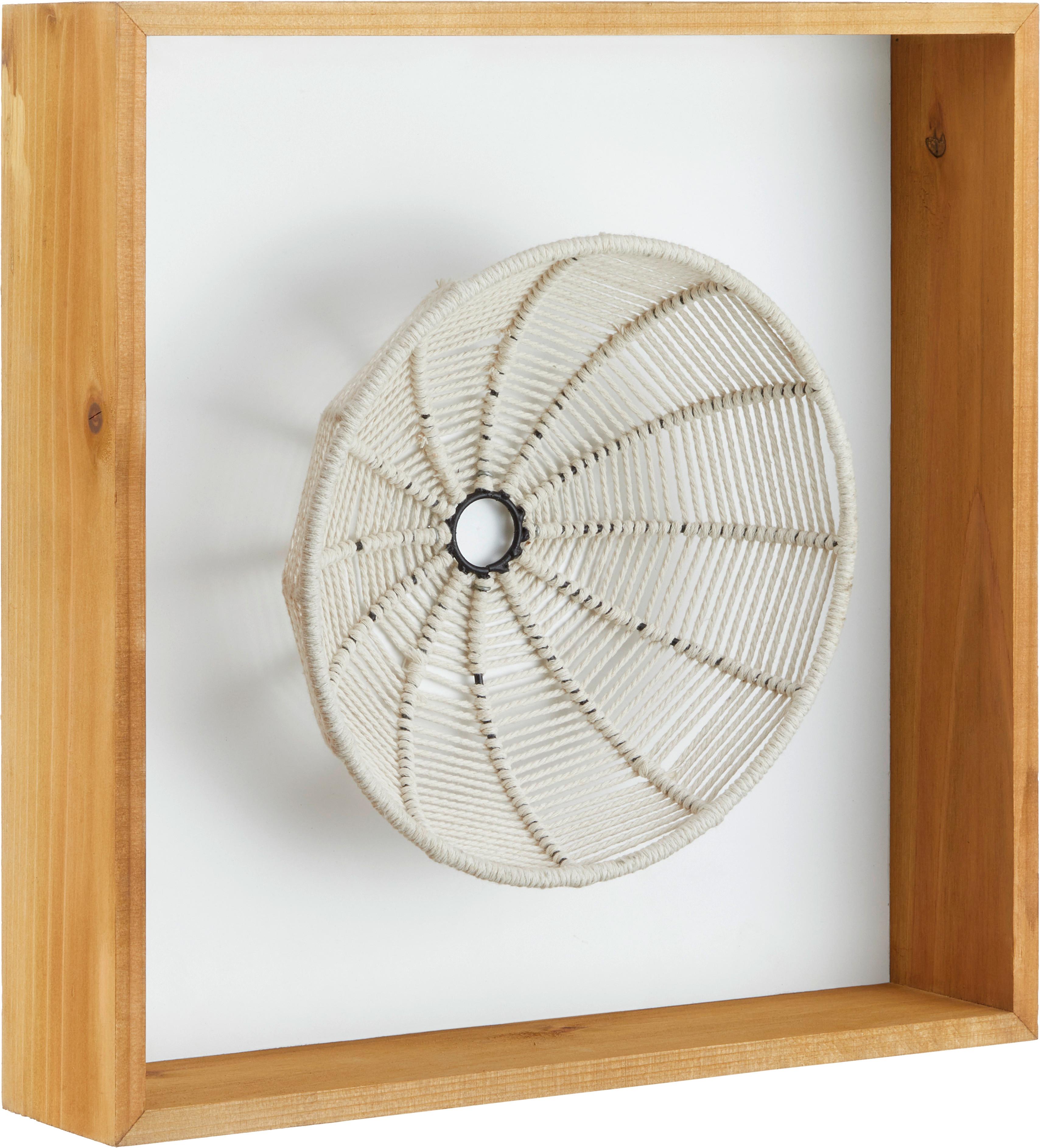 Wanddeko Nature ca. 40x40x8,5cm - Beige/Braun, MODERN, Holz/Textil (40/40/8,5cm) - Zandiara