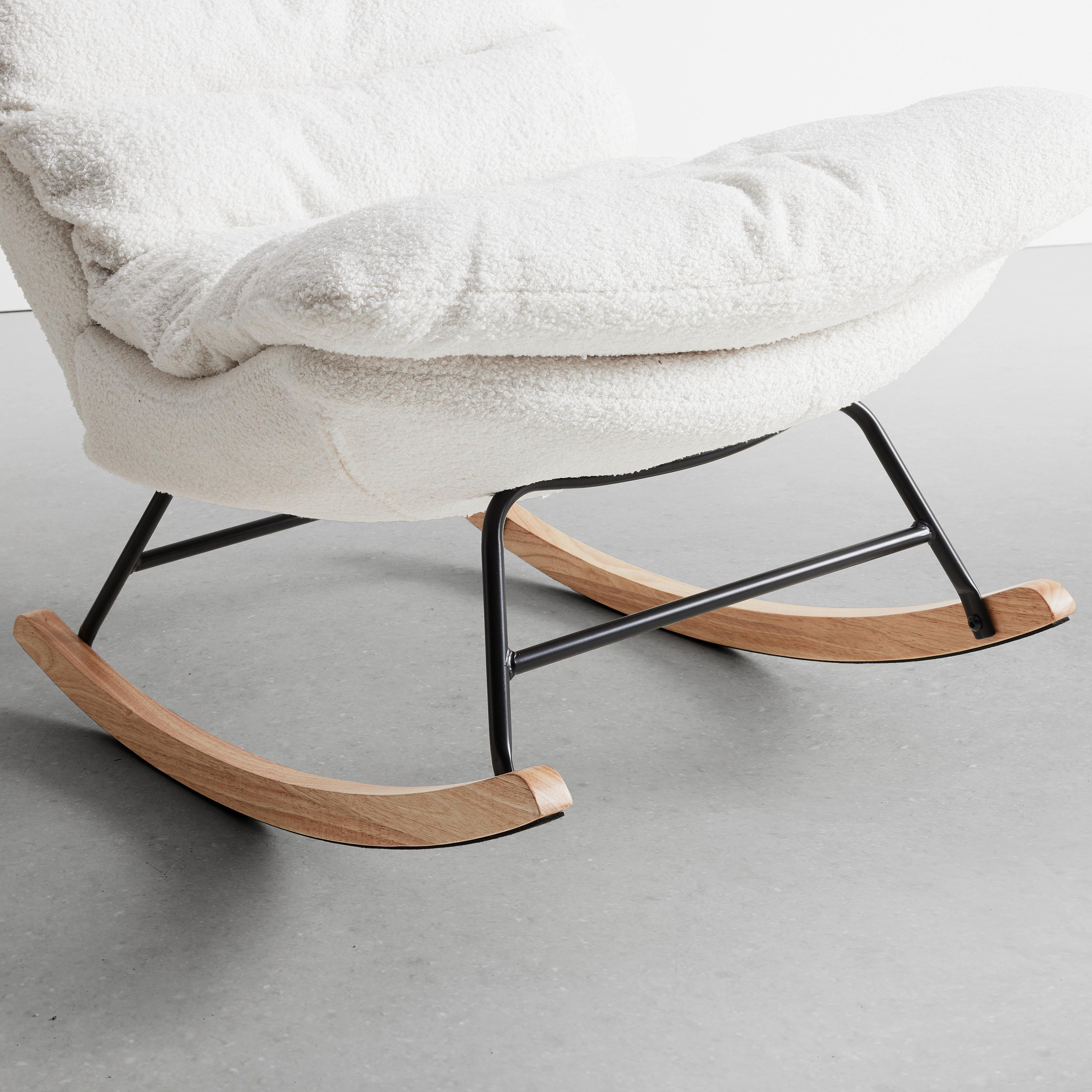 GUNGFÅTÖLJ DEVIN - vit/naturfärgad, Modern, metall/trä (71/100/103cm) - Bessagi Home