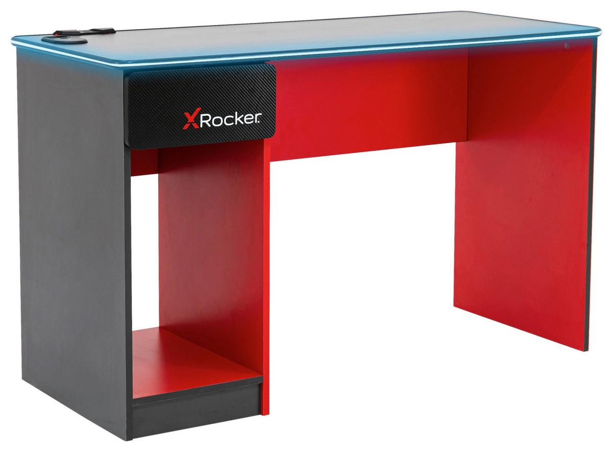 Gamingtisch Carbon-Tek ca. 123,5x53,3x75,5cm Rot/Schwarz - Rot/Schwarz, MODERN, Holzwerkstoff (123,5/53,3/75,5cm) - X Rocker