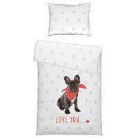 Ágyneműhuzat-garnitúra Doggy - fehér, textil (140/200cm) - Modern Living