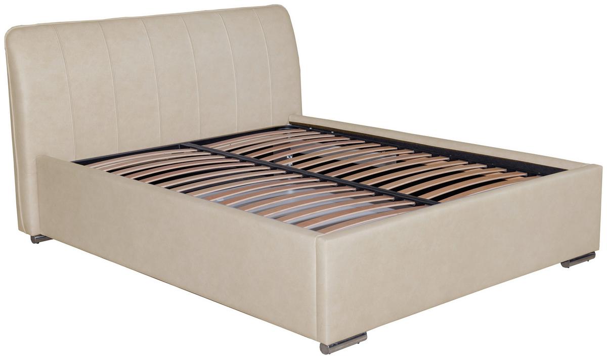 Tapecirani Krevet France Storage - boje kroma/crna, Basics, drvo/metal (180/200cm) - Modern Living
