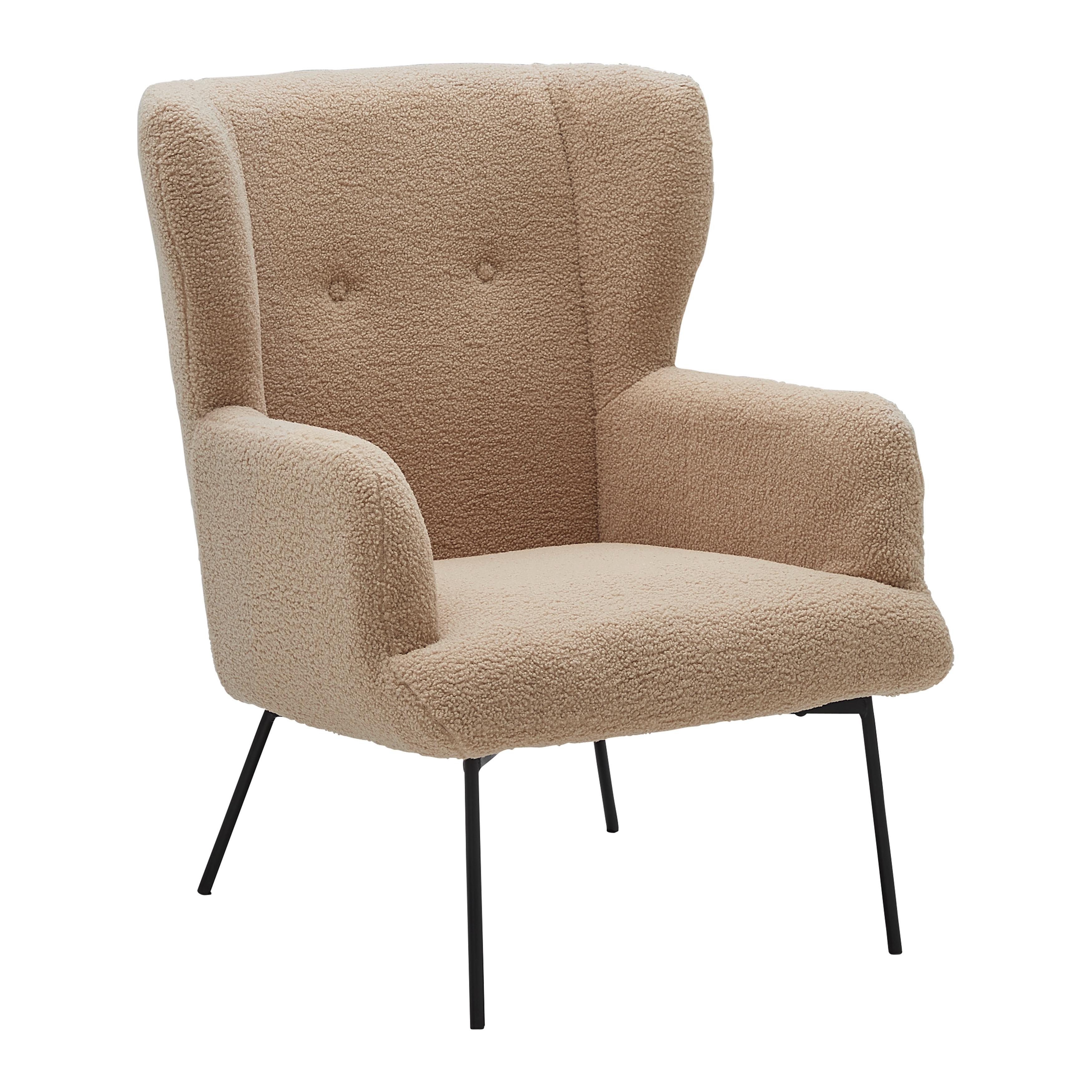 Relaxsessel Norbi Beige - Beige/Schwarz, MODERN, Holz/Textil (84/95/75cm) - Mömax