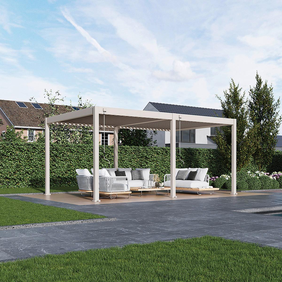 Pergola Superior, Biserna Barva, 3,6x5,3m - biserna, Basics, kovina (360/255/530cm) - Gardenson