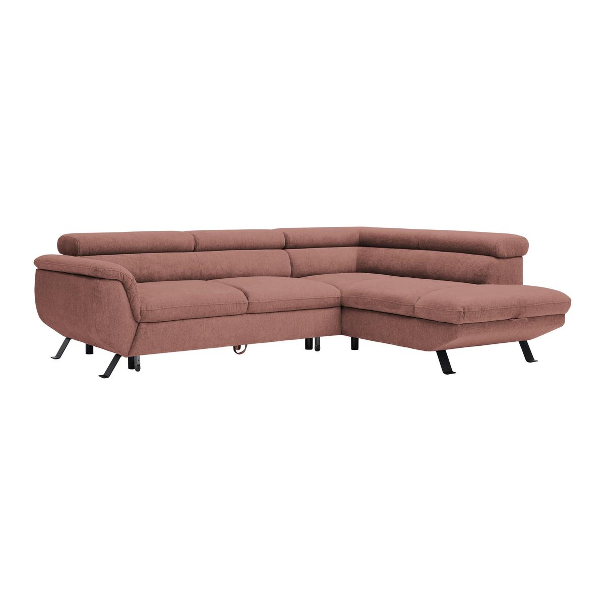Kutna Garnitura Raven - boje koralja/crna, Moderno, tekstil/metal (257/76-92/96cm) - Modern Living