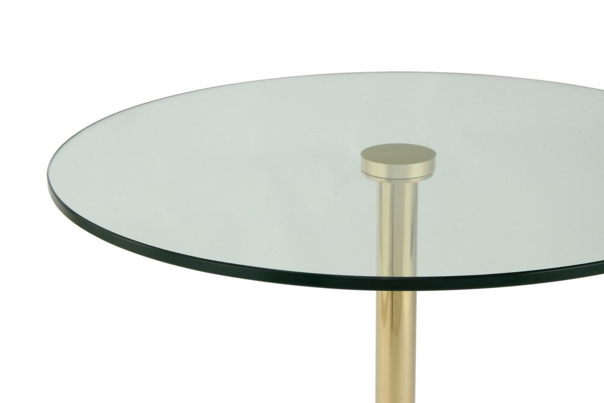 BEISTELLTISCH LANA 125 GOLD / WEISS - Weiss/Goldfarben, Design, Glas/Stein (46/46/53cm) - Kayoom