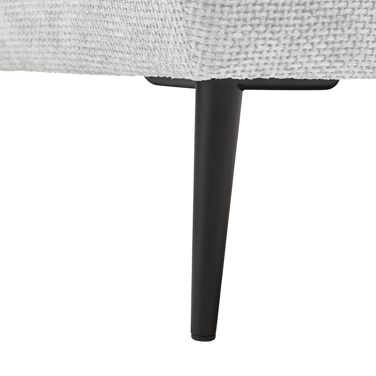 Ecksofa Custom Creme - Creme/Schwarz, MODERN, Textil/Metall (255/85/164cm) - Mömax