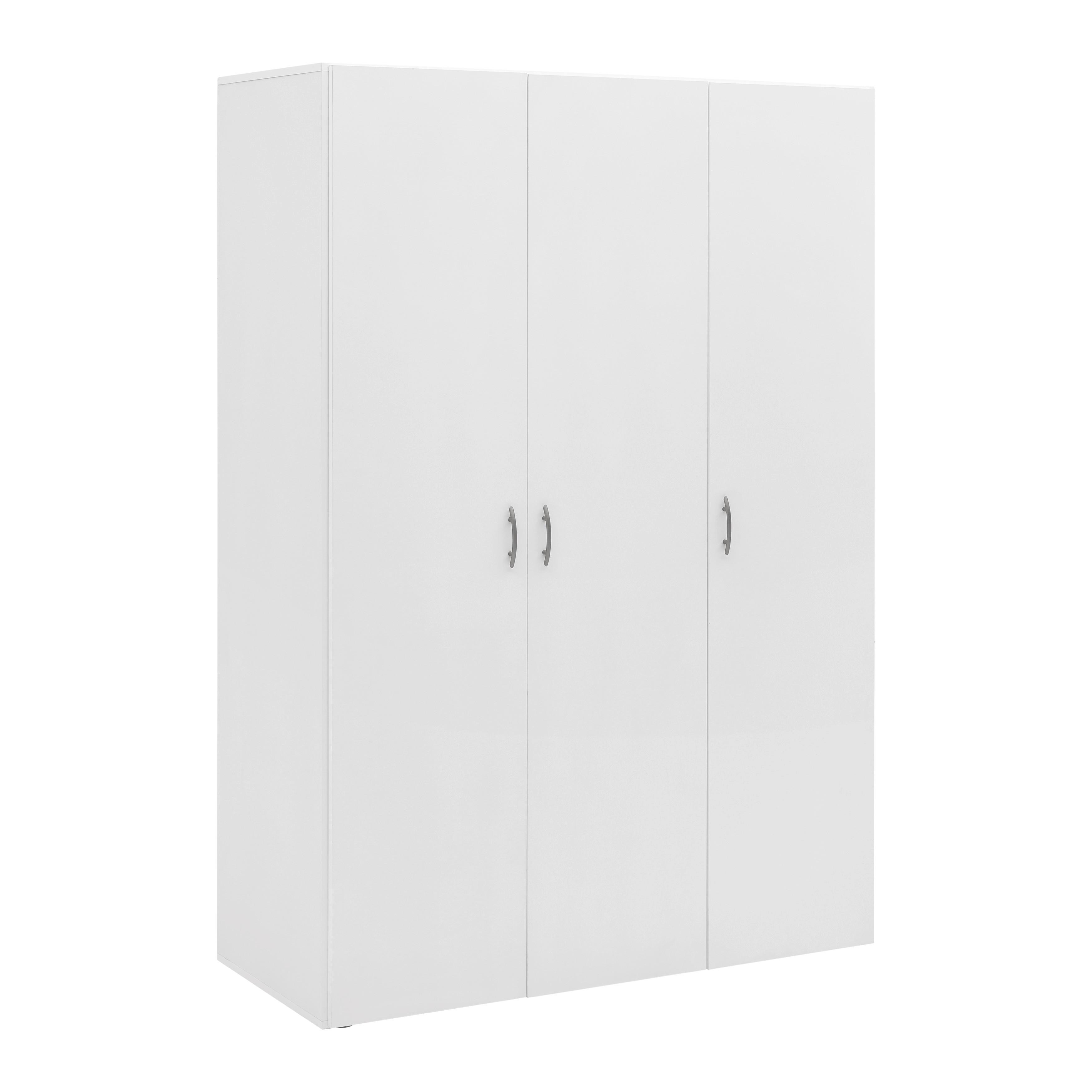 Drehtürenschrank Joe Weiß - Alufarben/Weiß, KONVENTIONELL, Holzwerkstoff/Kunststoff (121/177/51cm) - Based