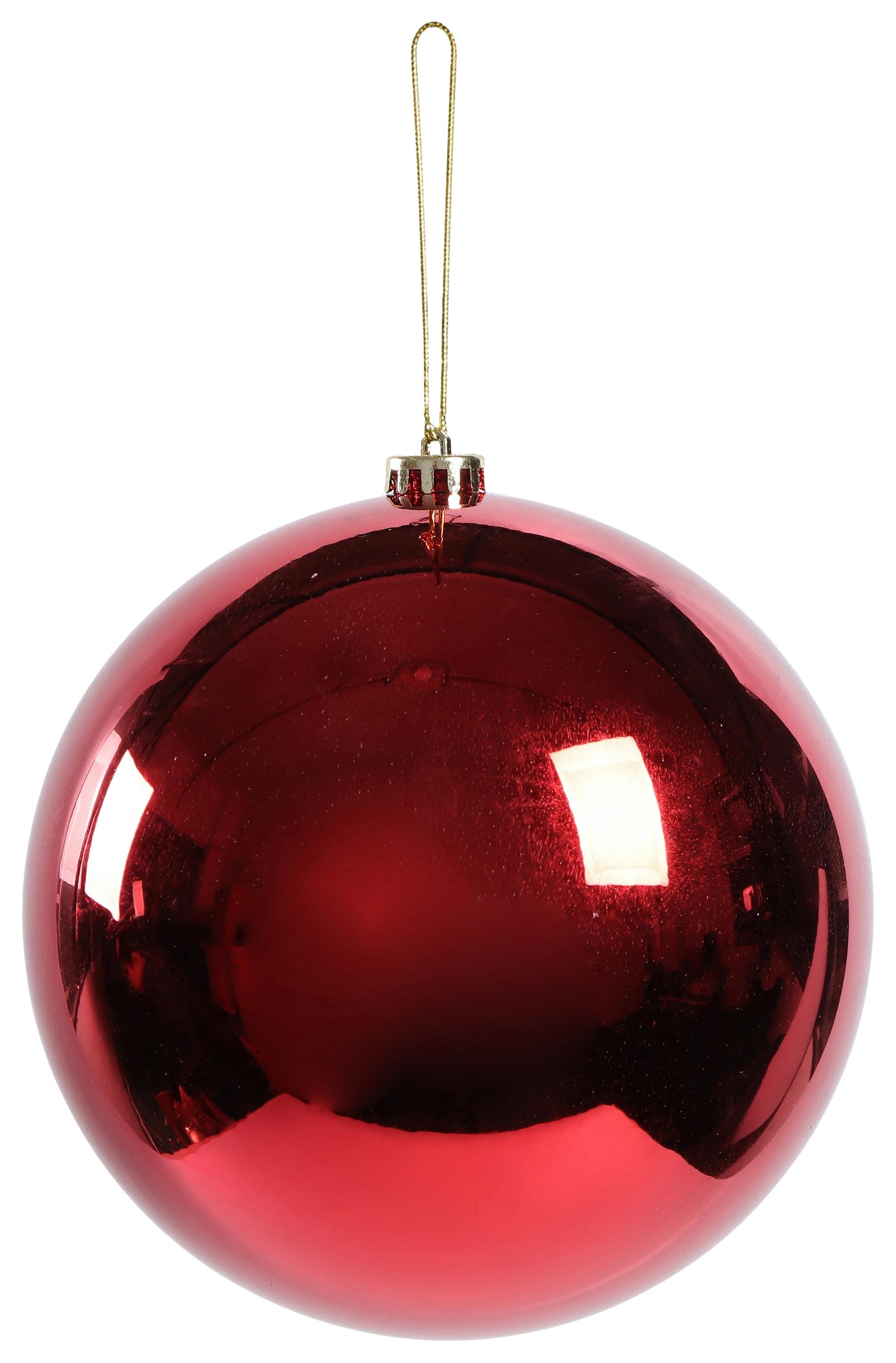 Christbaumkugel Big Rot - Rot, Kunststoff (20cm) - Mömax