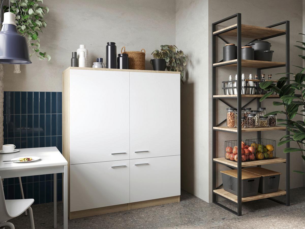 Set Večnamenskih Omar Merle, 2 Kos - barve nerjavečega jekla, Basics, leseni material (120/144,9/60cm) - Respekta