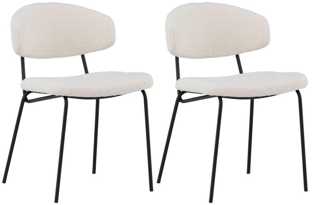 Stuhl-Set Chico ca. 50x79x57 cm Schwarz/Weiß - Schwarz/Weiß, Design, Textil/Metall (50/79/57cm) - Livetastic