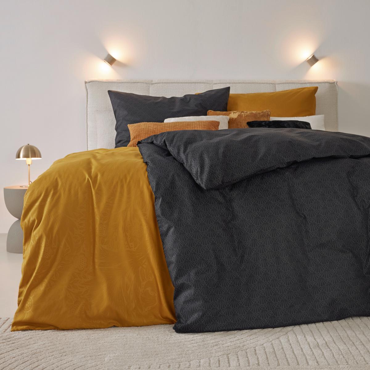 Bettwäsche Shell Schwarz - Schwarz, Textil (135/200cm) - Mömax