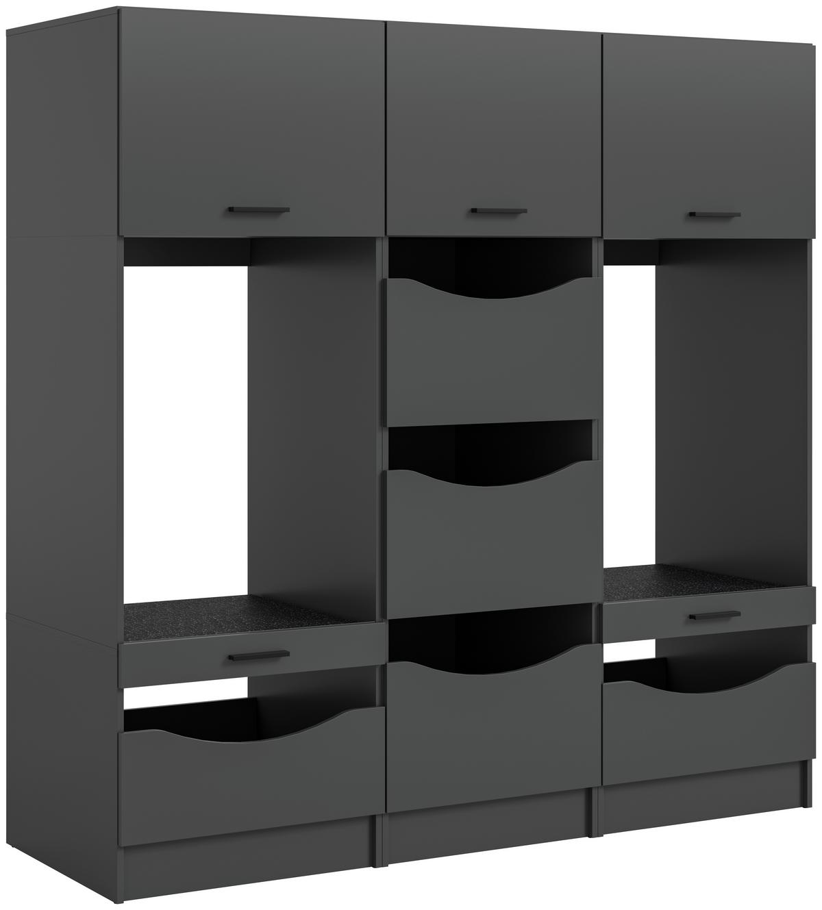 Omara Za Pralni In Sušilni Stroj Free, Antracit - antracit, Basics, leseni material (192/195/68cm) - MID.YOU