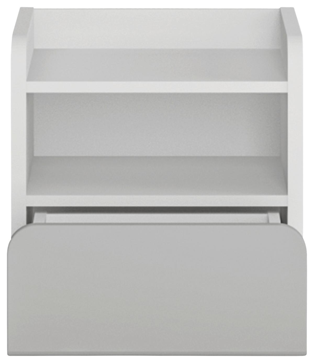 Noćni Ormarić Flexi - siva visoki sjaj/bijela, Moderno, drvni materijal/plastika (42/41,5/41,6cm) - Premium Living