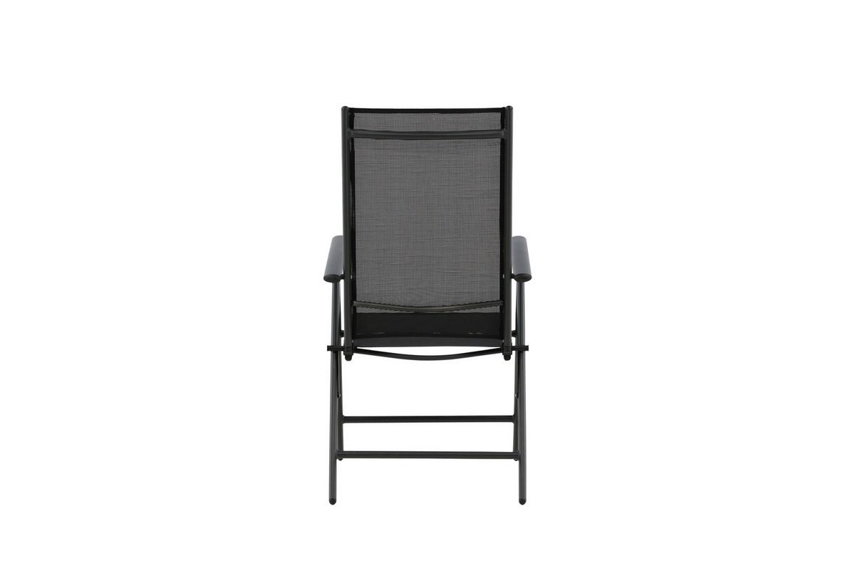Gartenstuhl 2er-Set Break ca. 55x108 cm Schwarz - Schwarz, KONVENTIONELL, Kunststoff/Textil (55/108/62cm) - Gardenson