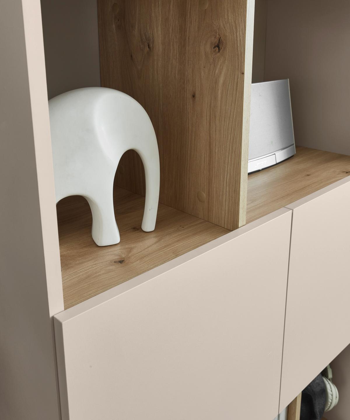 Regal Savanna Kaschmirfarben - Kaschmir/Schwarz, Modern, Holzwerkstoff/Kunststoff (80/180/35cm) - Mömax