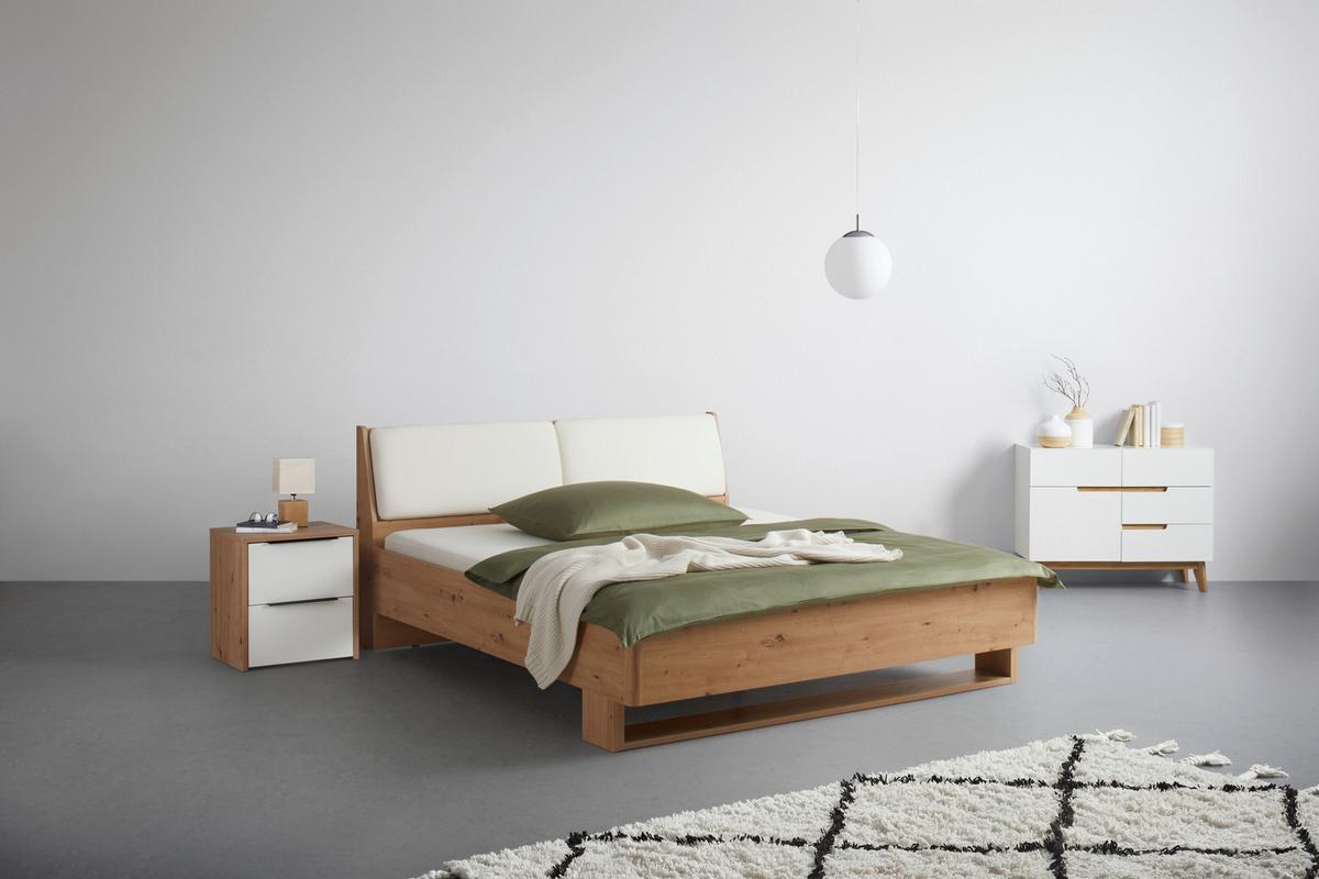 Bett in Eichefarben ca. 180x200cm - Weiss/Eiche Artisan, Konventionell, Holzwerkstoff/Kunststoff (186,4/95,5/221,8cm) - Mömax
