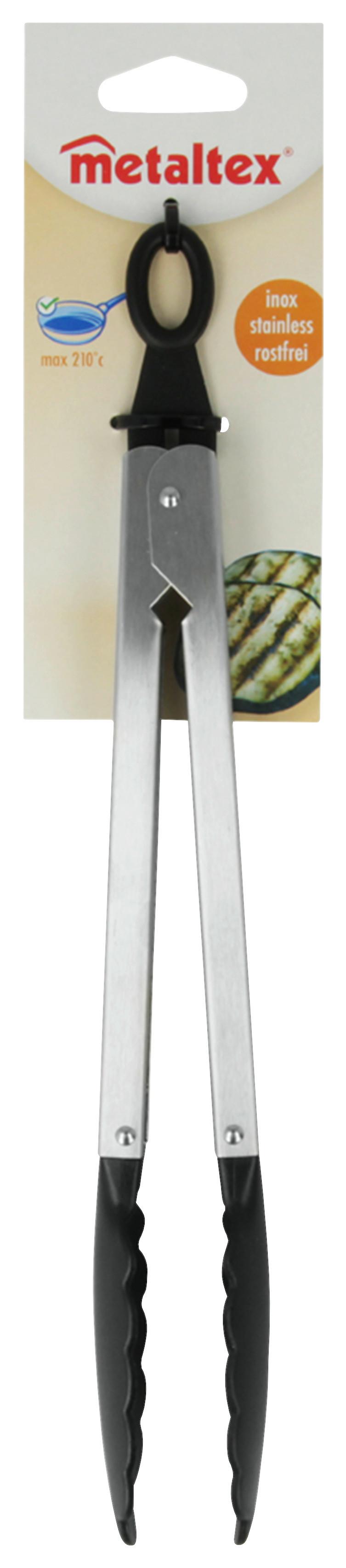 Univerzális Konyhai Csipesz Grill - Fekete/Ezüst, Műanyag/Fém (6.8/34.1/3.5cm)