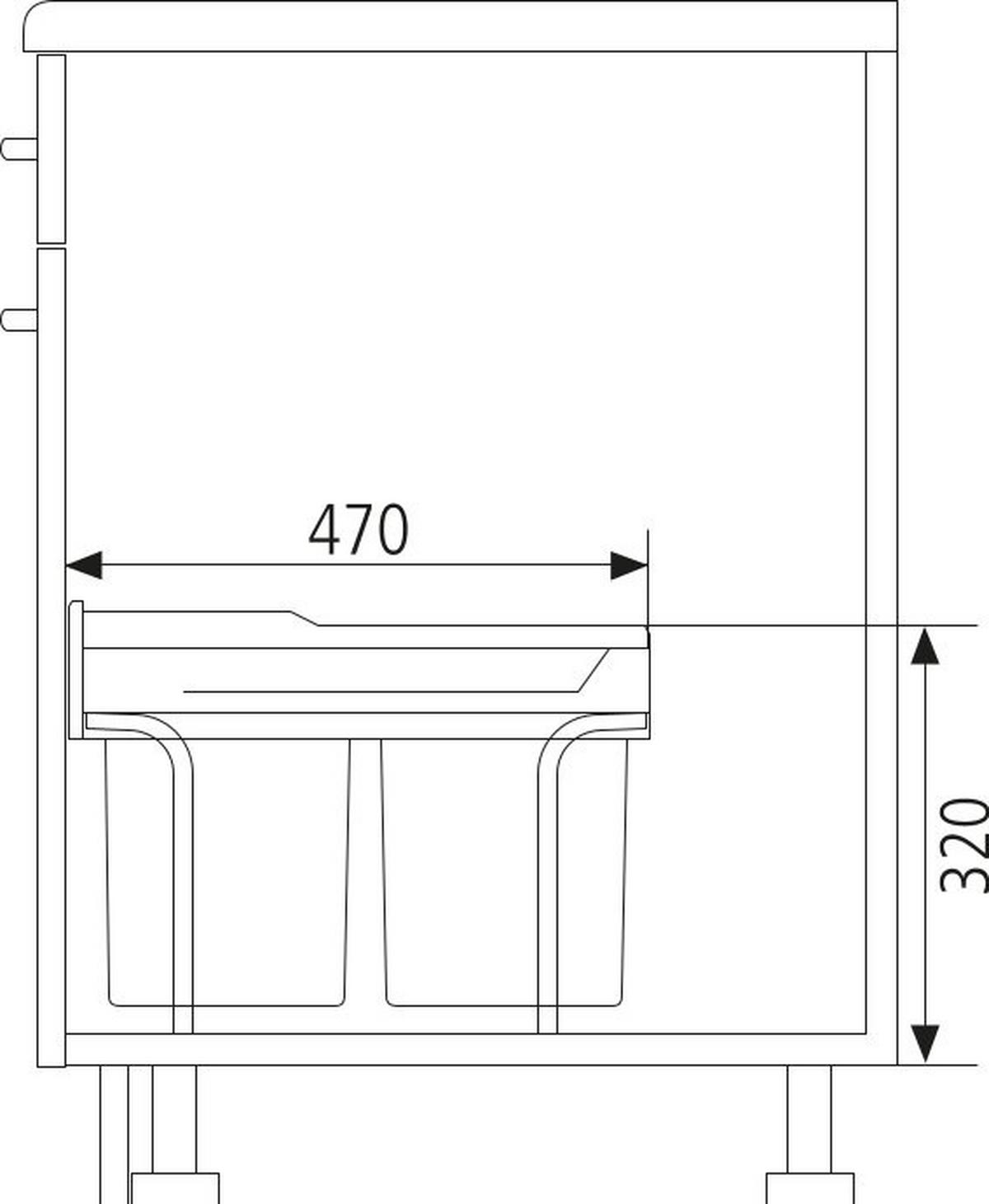 Abfallsammler 372400 - Schwarz/Grau, Kunststoff (34,6/32/47,1cm) - HKT