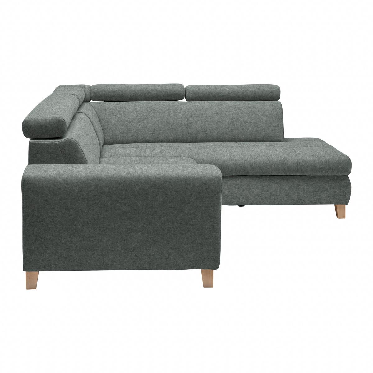 Ecksofa Lugo Graublau - Graublau, MODERN, Holz/Kunststoff (266/98/205cm) - Mömax