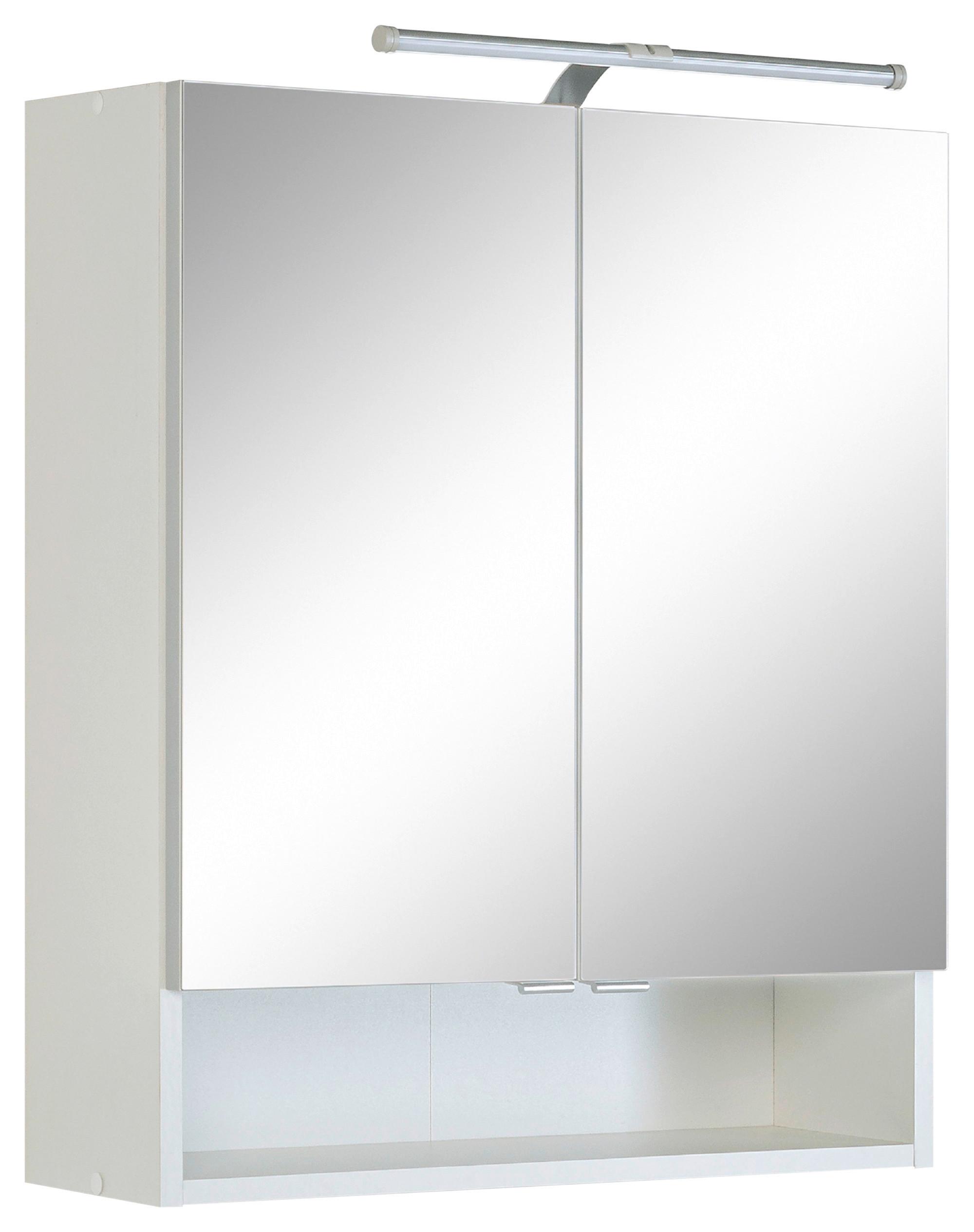 Spiegelschrank Riga 2-türig ca. 60x71x20 cm - Weiß, MODERN, Holzwerkstoff (60/71/20cm) - Held