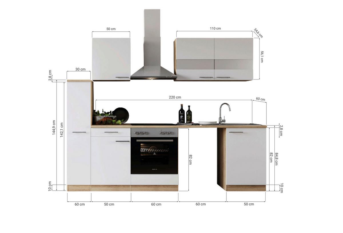 Kuhinjski Blok Z Aparati Merle, 250cm - barve nerjavečega jekla/siva, Basics, kovina/steklo (250cm) - Respekta