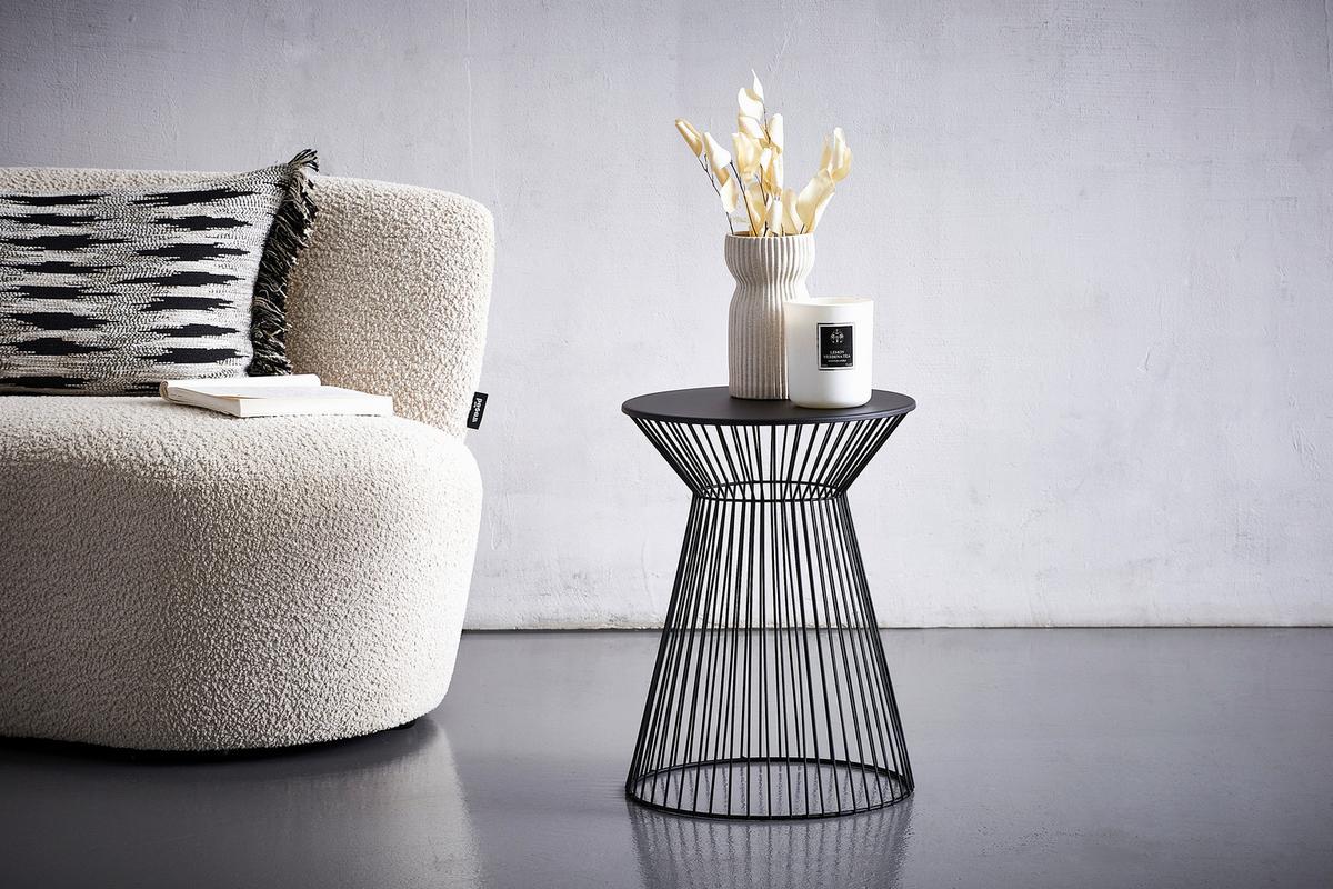 STOLIK BOCZNY MARIO - czarny, Trend, metal (33/33/47cm) - Landscape