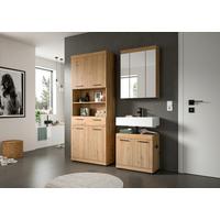 Badezimmer Scout Eiche Artisan 3-teilig - Schwarz/Eiche Artisan, Trend, Glas/Holzwerkstoff (134cm) - MID.YOU