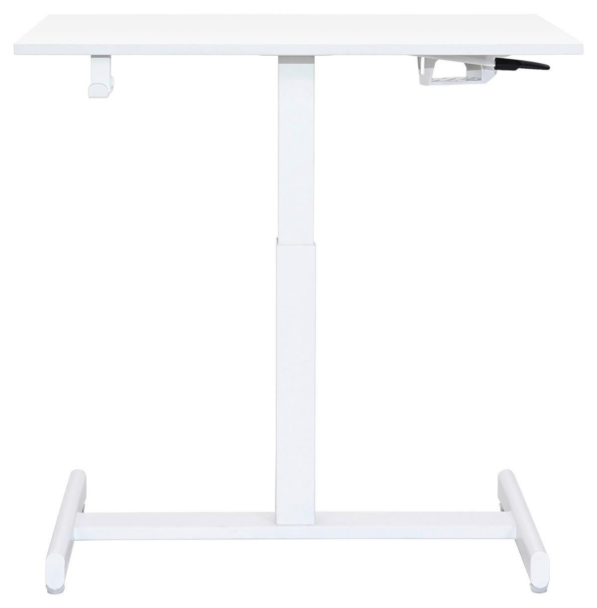 Schreibtisch George Weiß - Weiß, MODERN, Holzwerkstoff/Kunststoff (72,5/48.5-74/48cm) - Mömax