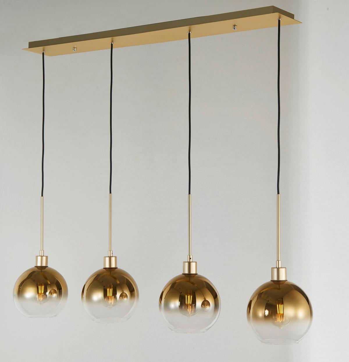 LAMPA WISZĄCA GOLD - kolor złoty, Design, metal/szkło (122/20/150cm) - Dieter Knoll