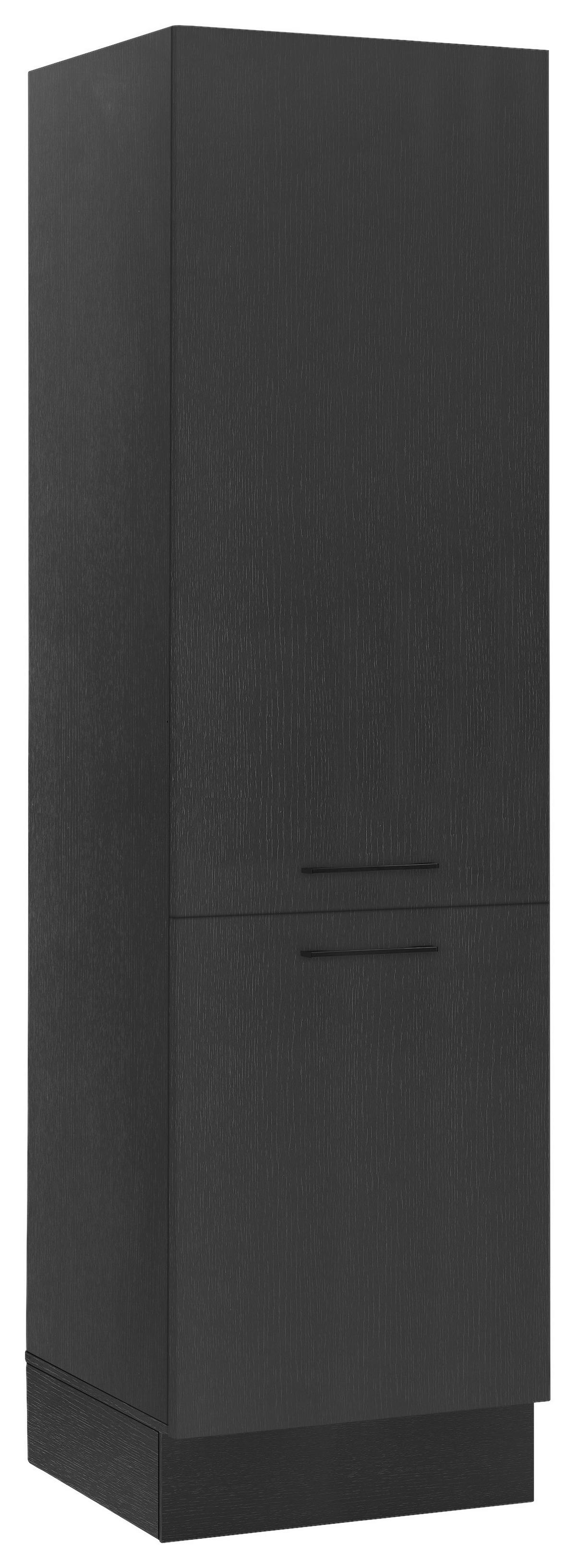 Geräteumbauschrank TURIN KS60 schwarz - Schwarz, MODERN, Holzwerkstoff/Metall (60/210/57cm)