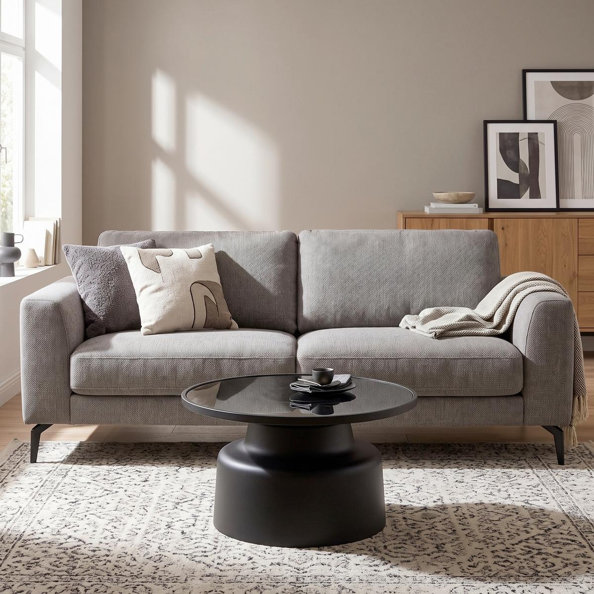 Couchtisch Jaro Schwarz - Schwarz, MODERN, Glas/Metall (72/72/40cm) - Premium Living